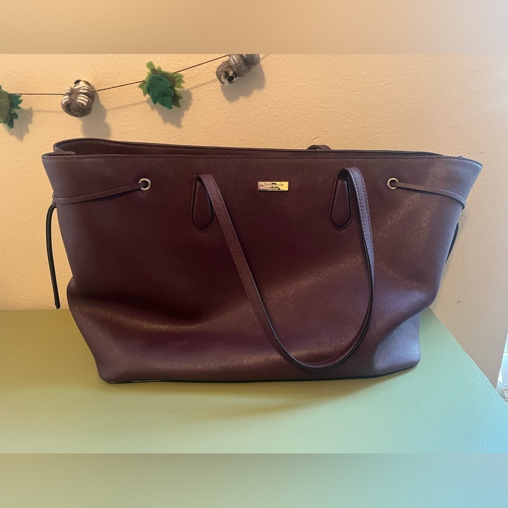 Burgundy Kate Spade Leather Tote